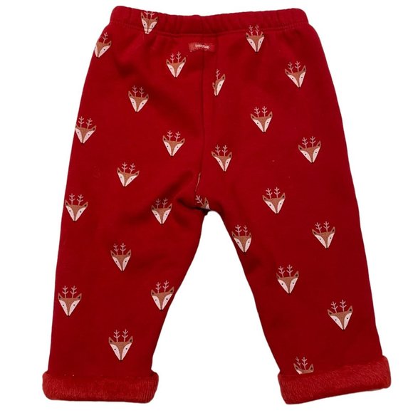 NWT GAP Baby Pants Cozy Christmas Reindeer Pants Sz 6-12M Red - Picture 2 of 4
